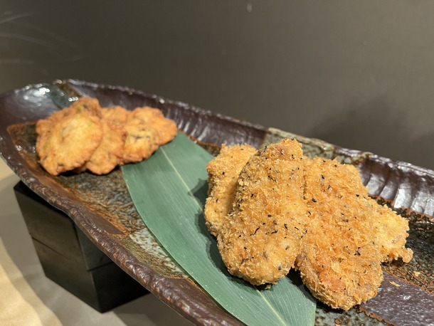 日式豬排紫蘇風味(前)、豆腐野菜真丈揚(後).JPG.jpg
