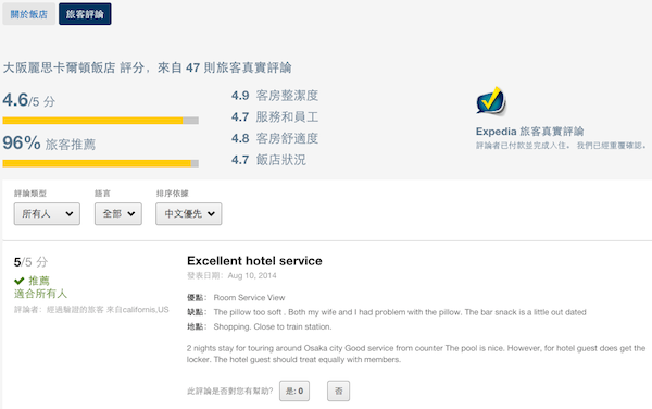 旅客評價