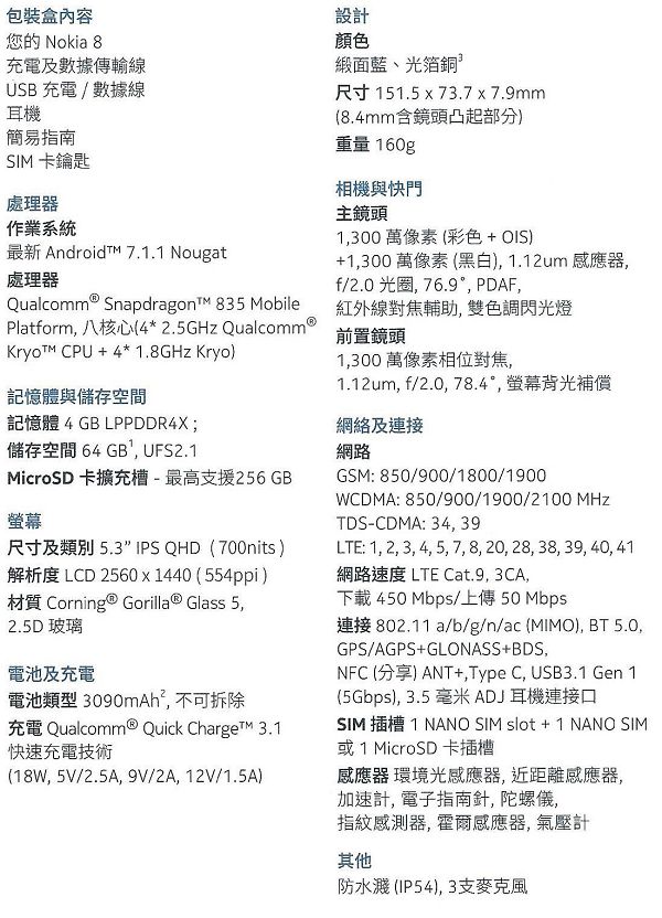 【HMD-Global新聞附件】Nokia-8規格表.jpg